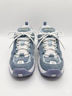 Brooks Light Blue and White Suede Sneakers